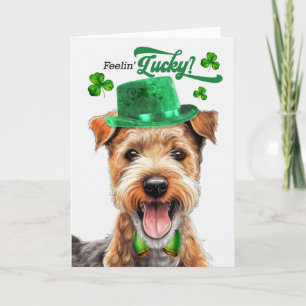 Lakeland Terrier Feelin' Lucky St Patrick's Day Holiday Card