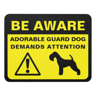 Lakeland Terrier Funny Guard Dog Warning Door Sign