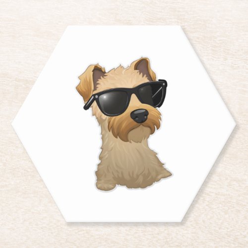 Lakeland Terrier in Cool Sunglasses Classic T_Shir Paper Coaster