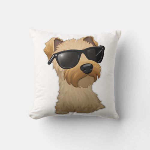 Lakeland Terrier in Cool Sunglasses Classic T_Shir Throw Pillow
