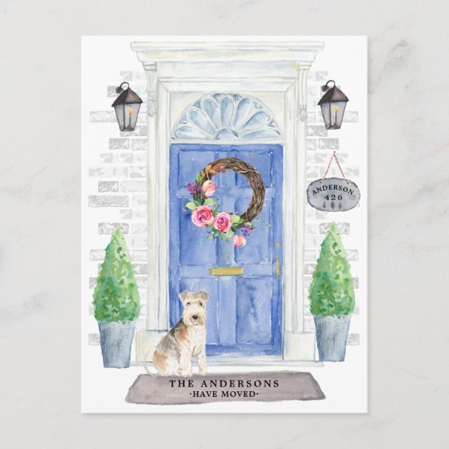 Lakeland Terrier Moving Announcement Postcard (Front)