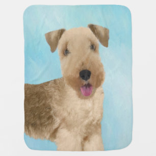 Lakeland Terrier Painting - Cute Original Dog Art Baby Blanket