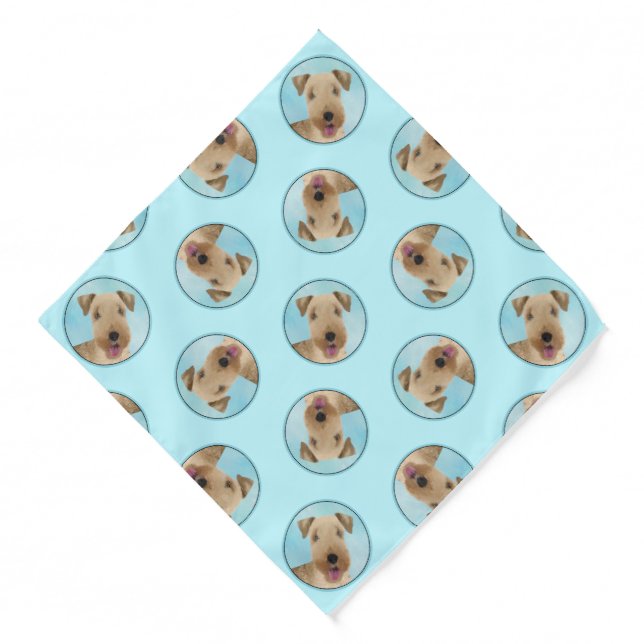 Lakeland Terrier Painting Cute Original Dog Art Bandana (Front)