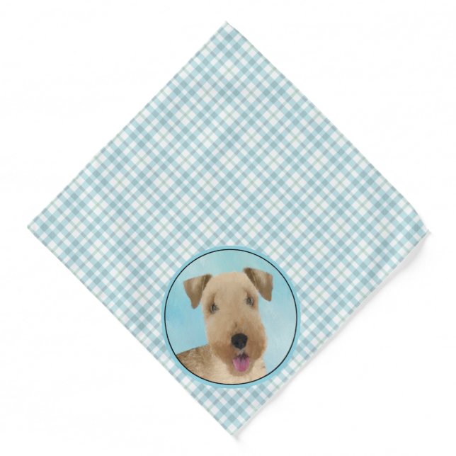 Lakeland Terrier Painting Cute Original Dog Art Bandana (Front)