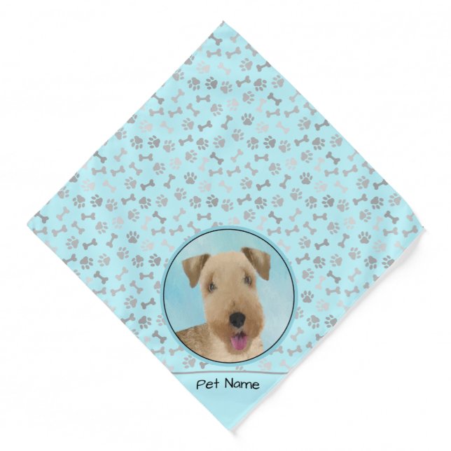 Lakeland Terrier Painting Cute Original Dog Art Bandana (Front)