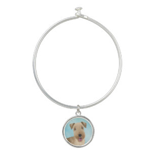 Lakeland Terrier Painting - Cute Original Dog Art Bangle Bracelet