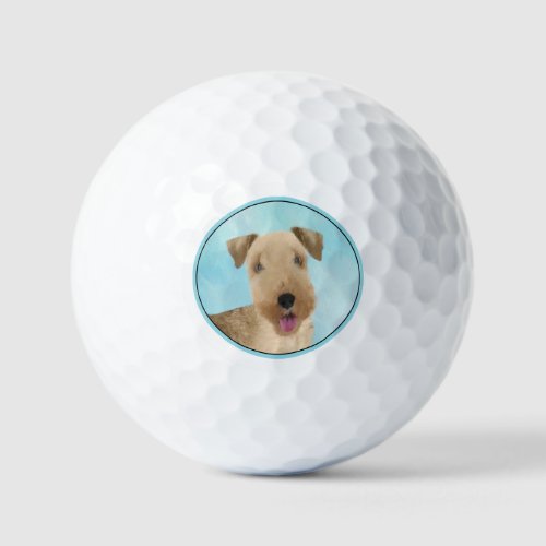 Lakeland Terrier Painting _ Cute Original Dog Art Golf Balls