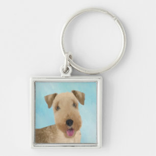 Lakeland Terrier Painting - Cute Original Dog Art Keychain
