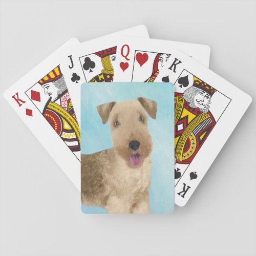 Lakeland Terrier Painting _ Cute Original Dog Art Playing Cards