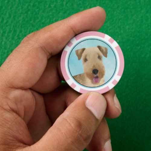 Lakeland Terrier Painting _ Cute Original Dog Art Poker Chips