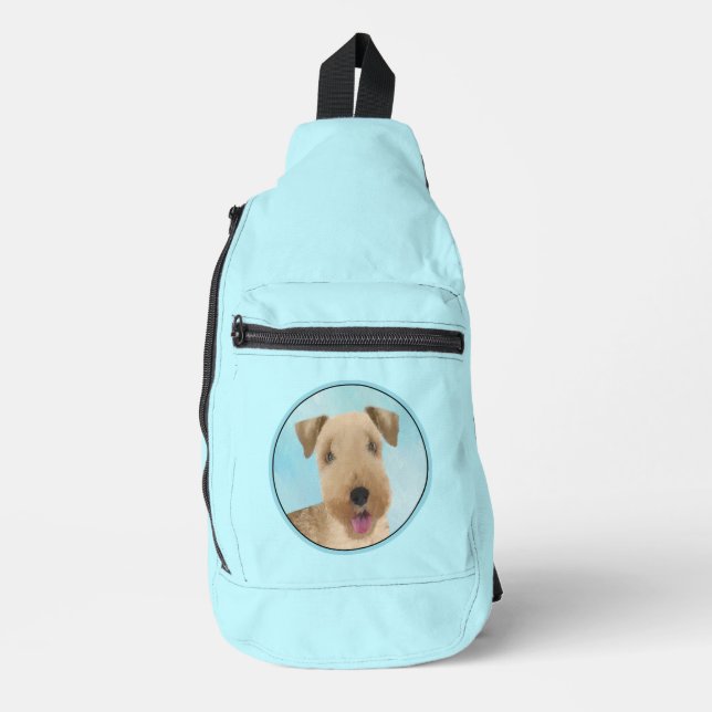 Lakeland Terrier Painting Cute Original Dog Art Sling Bag (Front)