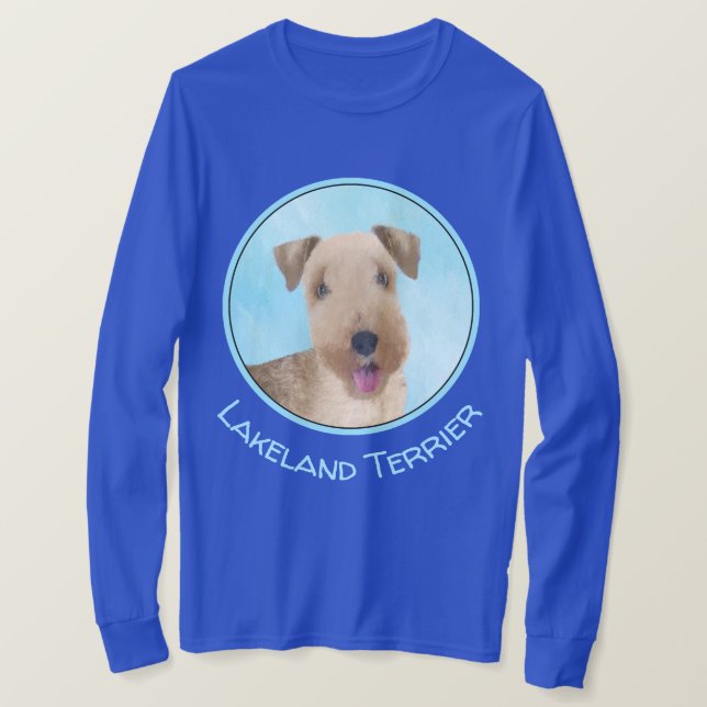 Lakeland Terrier Painting - Cute Original Dog Art T-Shirt (Design Front)