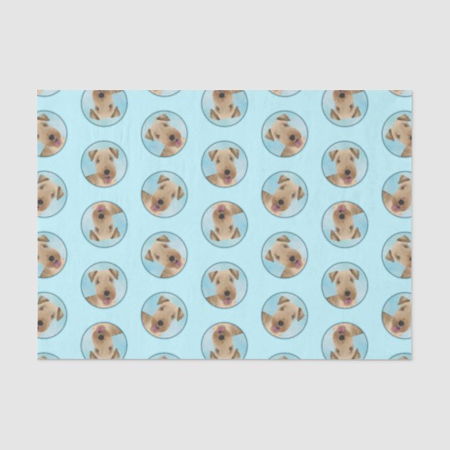 Lakeland Terrier Painting Cute Original Dog Art Tissue Paper (Front)