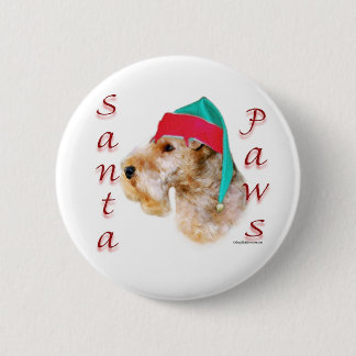 Lakeland Terrier Santa Paws Pinback Button