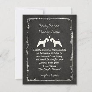 Lakeland Terrier Silhouettes Wedding Announcement