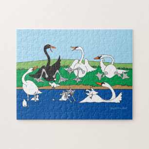 Lakeloving Swans Jigsaw Puzzle