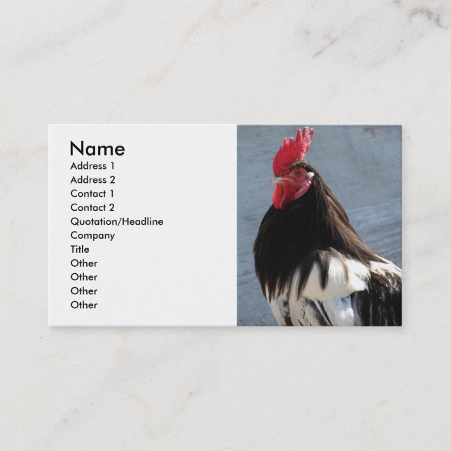 Lakenvelder Rooster Business Card (Front)