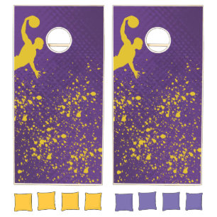 laker inspired cornhole set