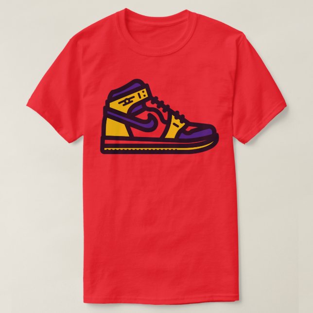 Lakers Basketball Sneakers T-Shirt (Design Front)