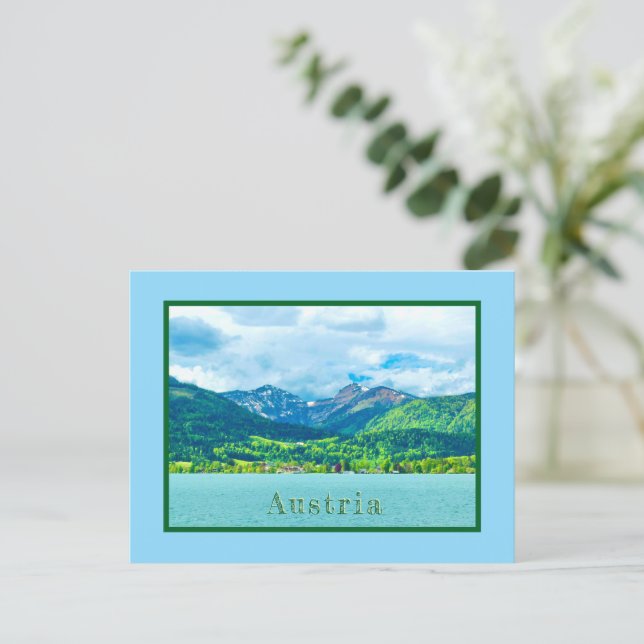 LAKES AND MOUNTAINS: BEAUTIFUL AUSTRIA Postcard (Standing Front)