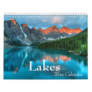 Lakes Forest Mountain Landscape Any Year Calendar