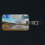 LAKES LUGGAGE TAG<br><div class="desc">An art design of a lake with the dramatic sky reflected in the lake water. Hills and fields surround the lake.</div>