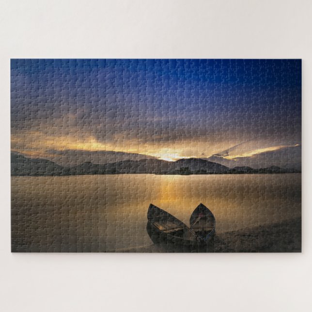 Lakeshore at Sunset Jigsaw Puzzle (Horizontal)