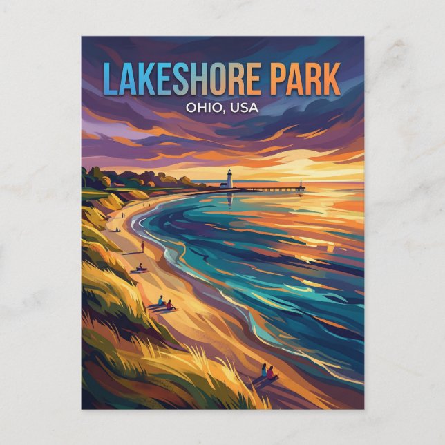 Lakeshore Park USA Postcard (Front)