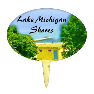 Lakeshores of the Chicago Beach Cake Topper