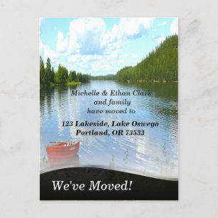 Lakeside Boat Change of Address Custom Photo Announcement Postcard