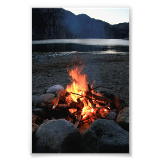 Lakeside Bonfire Photo Print
