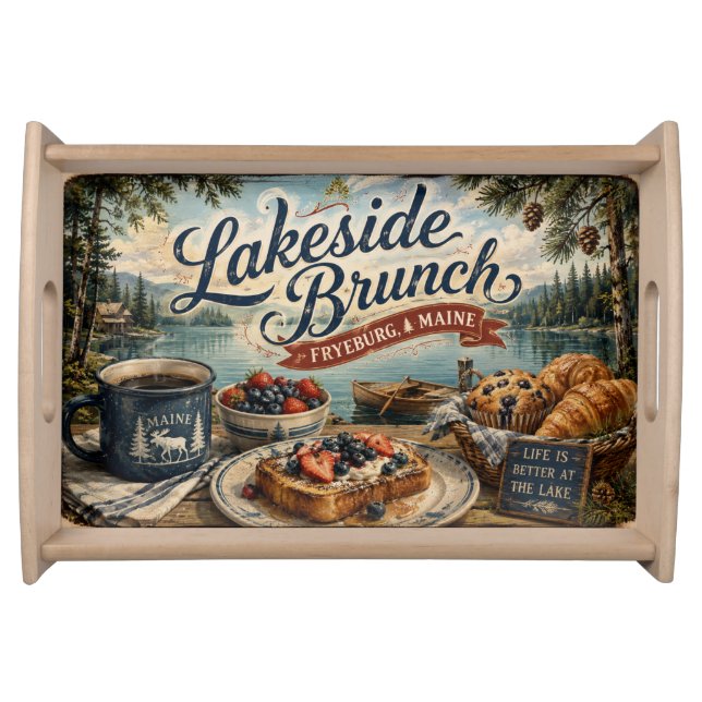 Lakeside Brunch Fryeburg Maine Serving Tray (Front)