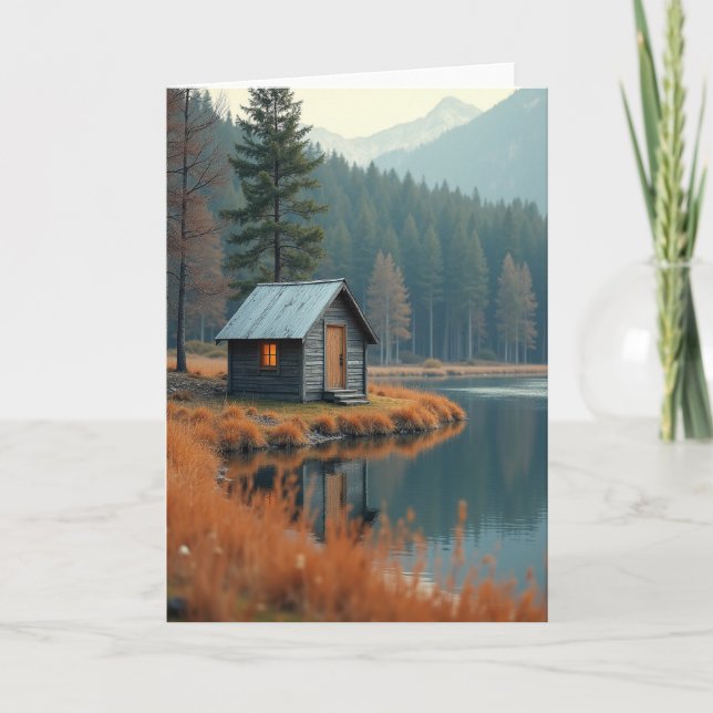 Lakeside Cabin Fathers Day Card (Front)
