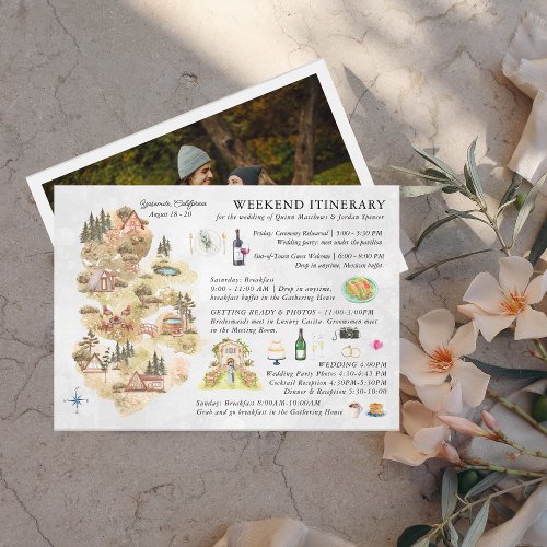 Lakeside Campground  Wedding Weekend Itinerary Enclosure Card