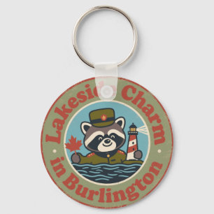 Lakeside Charm in Burlington Funny Raccoon Keychain
