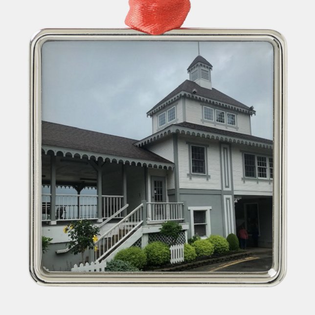 Lakeside Chautauqua Pool House Metal Ornament (Front)