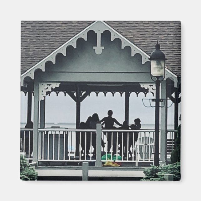 Lakeside Chautauqua Yoga Silhouette Print  Magnet (Front)