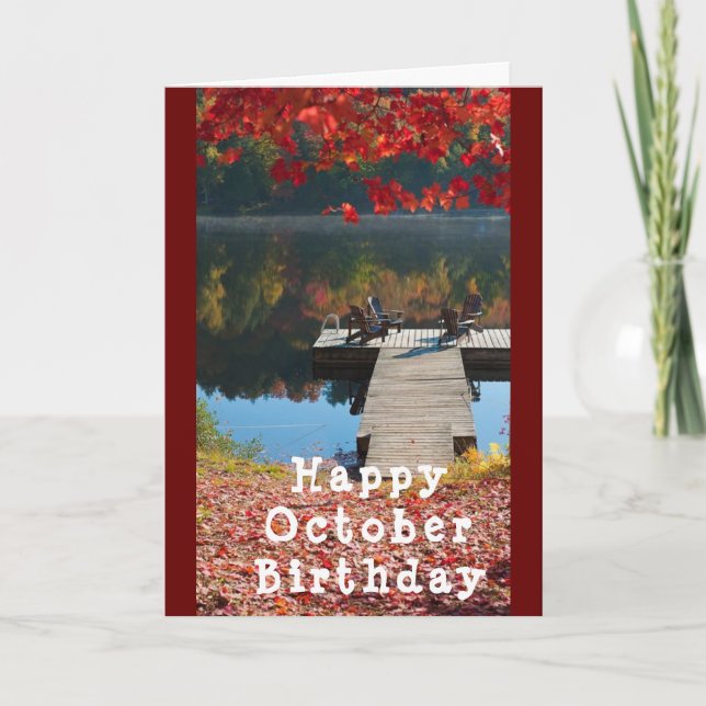 LAKESIDE GREETING *HAPPY OCTOBER BIRTHDAY* CARD (Front)