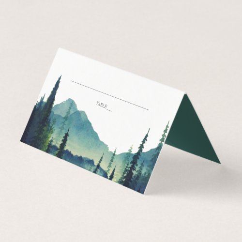 Lakeside Mountain Forest Wedding Place Business Card