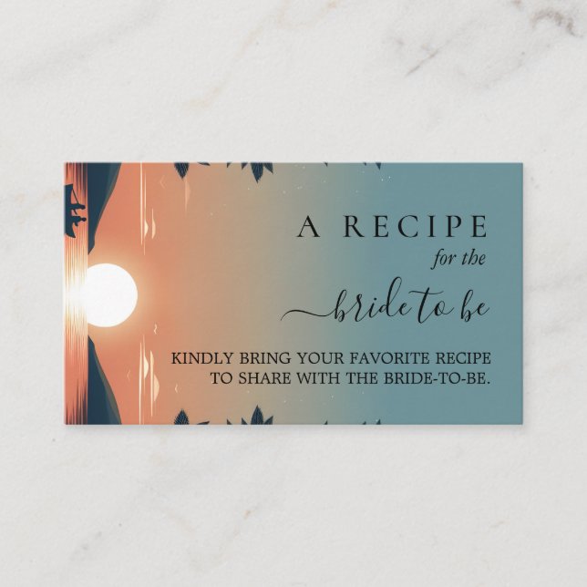 Lakeside Mountain Fun Nature Lake Bridal Shower Enclosure Card (Front)