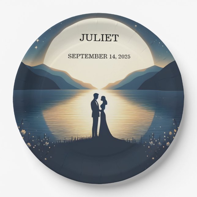 Lakeside Mountain Fun Nature Lake Bridal Shower Paper Plates (Front)