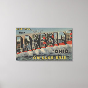 Lakeside, Ohio - Lake Erie - Large Letter Canvas Print