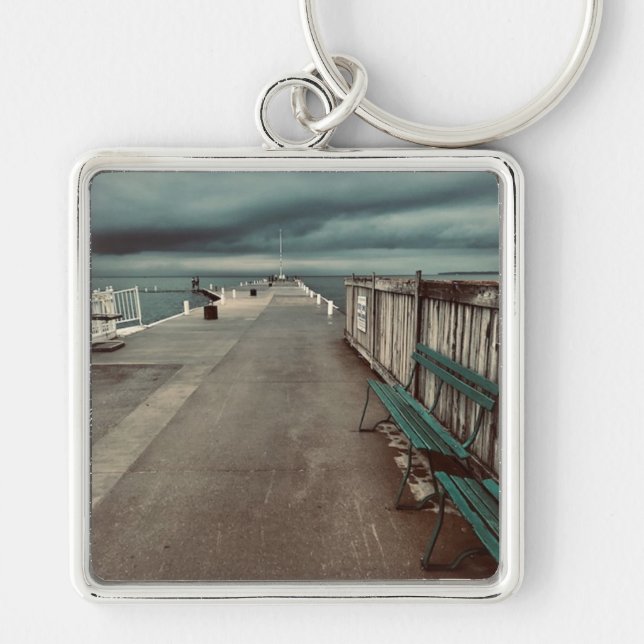 Lakeside Pier Photography Keychain (Front)