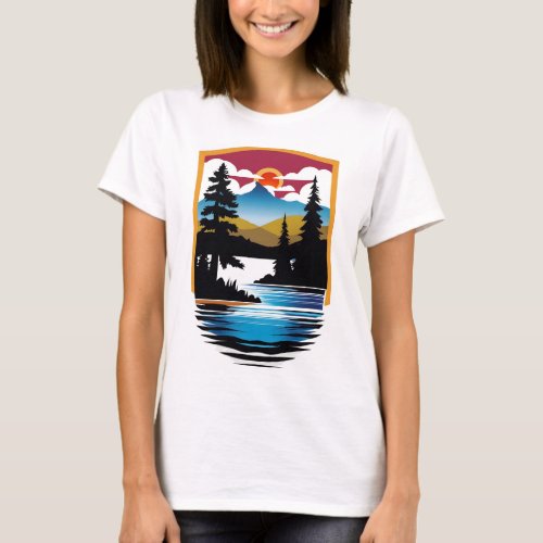 Lakeside Retreat  Tranquil Nature T_Shirt