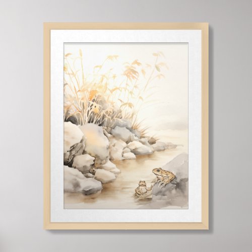 Lakeside Serenity Watercolor Frogs Wall Art