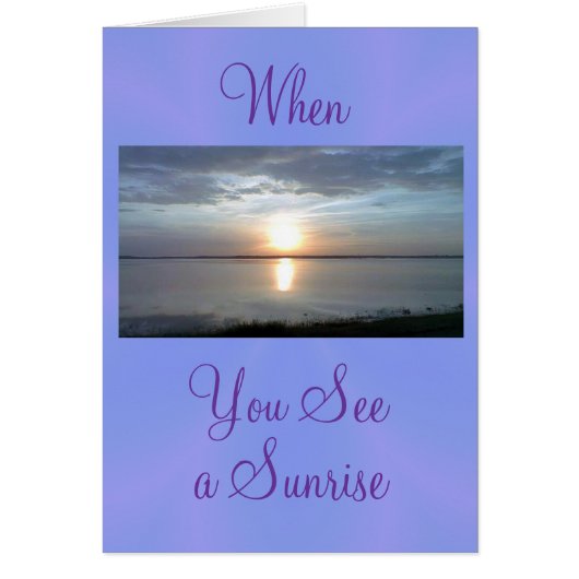Lakeside Sunrise-customize any occasion Cards (Front)