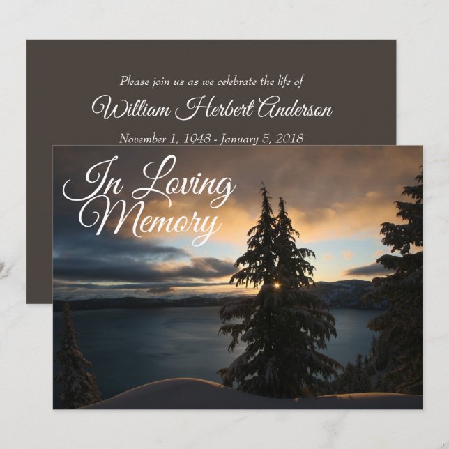 Lakeside Sunrise Memorial Service Announcement (Front/Back)