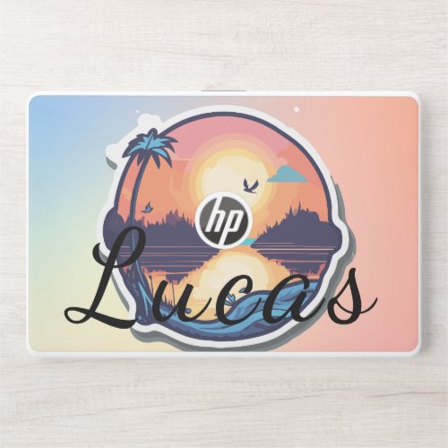 Lakeside Sunrise with Majestic Forest Silhouette HP Laptop Skin