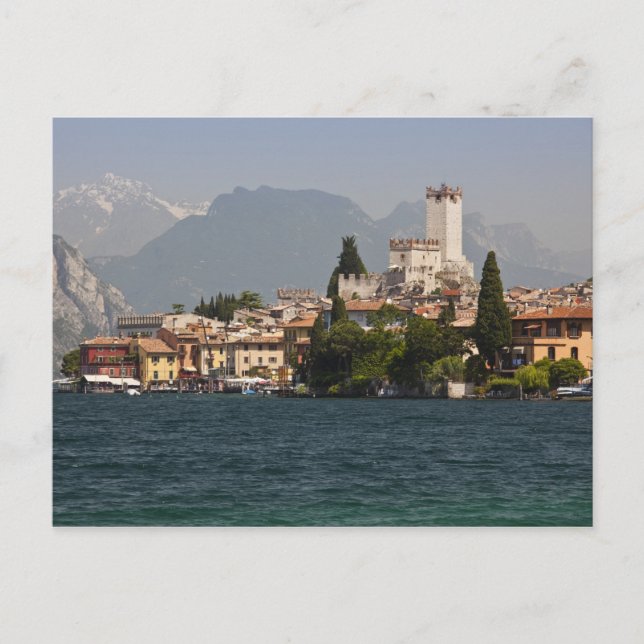 Lakeside town, Malcesine, Verona Province, Italy Postcard (Front)