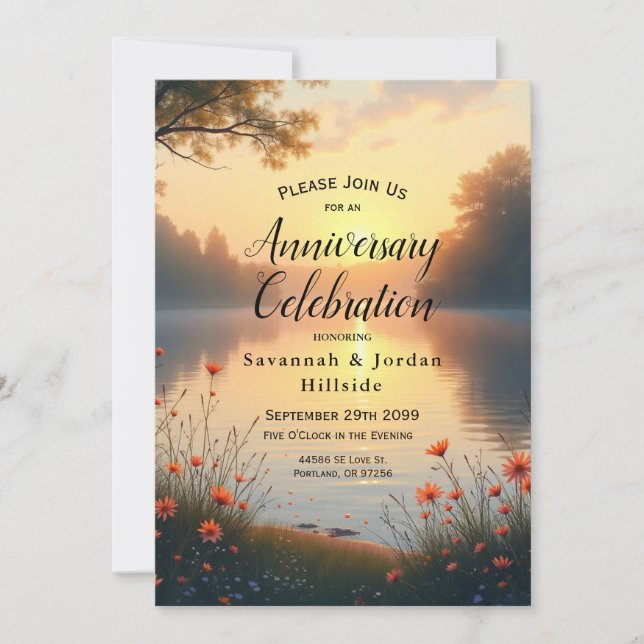 Lakeside Twilight Whispers by the Water Invitation (Front)